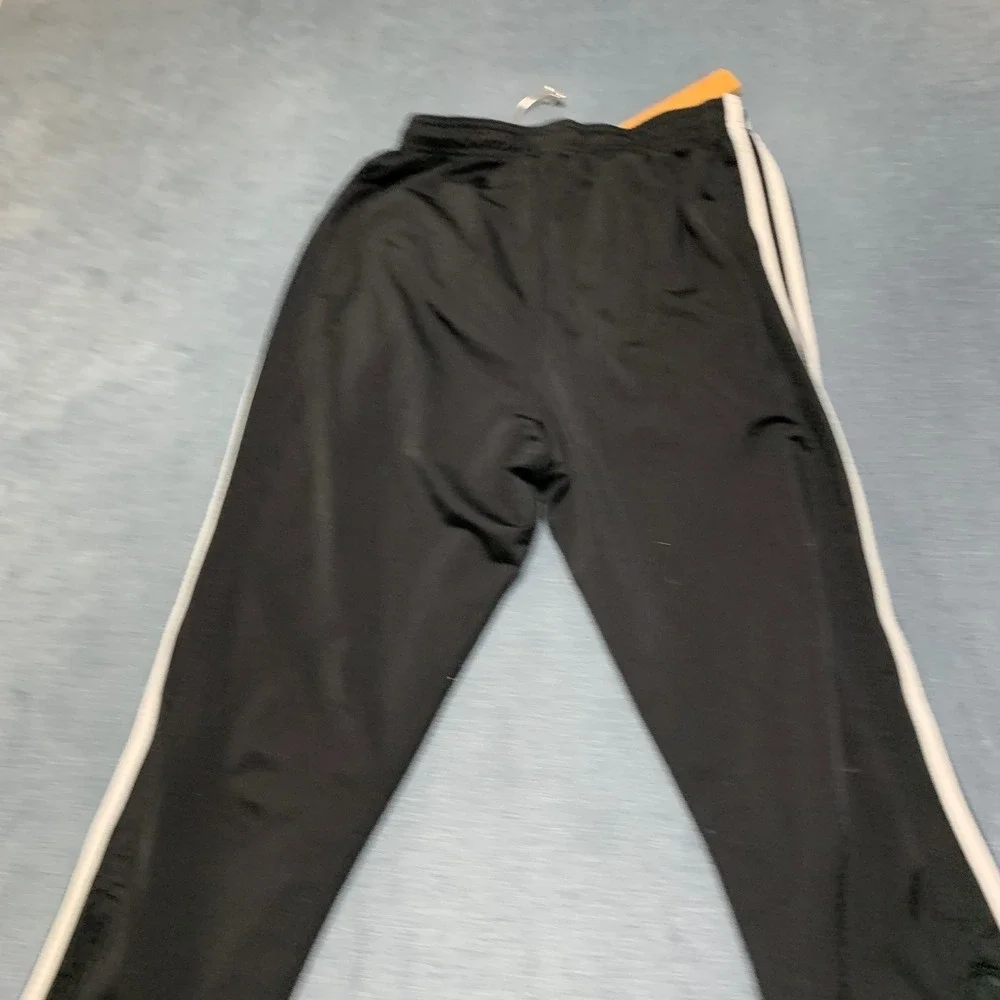 Adidas Primegreen Track Pants Mens Medium Black 3 Stripes Ankle Zip Drawstring